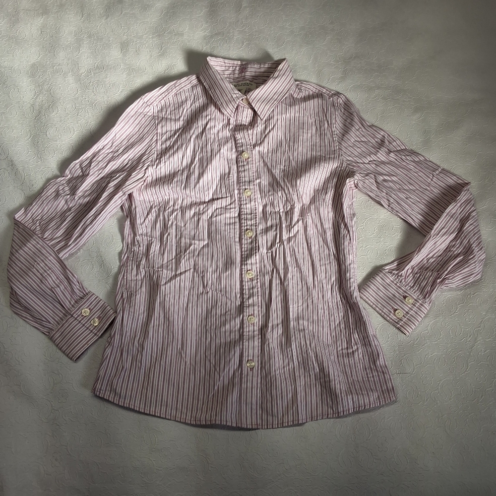 Banana Republic shirt button down fitted striped women's size 8 petite